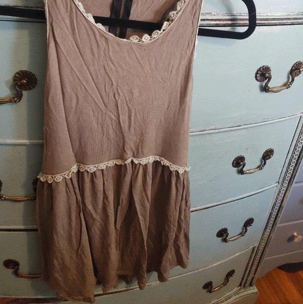 POL Olive Green Boho Top Size Small